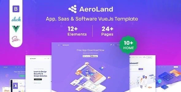 Aeroland - Vue Landing Page Website Template