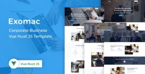 Bootstrap Vue Template for Corporate Business using Nuxt JS - Exomac
