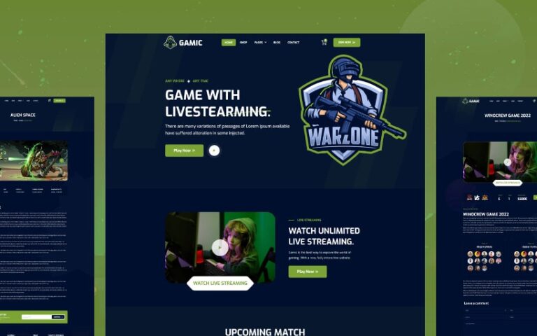 Gamic – Game Website Template – Dev Items